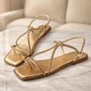 Rasteirinha Feminina Sérina™ com Strass Sofisticação e Conforto em Cada Passo