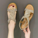 Sandália LumiStrass™ Rasteirinha com Aplicação em Strass – Luxo Absoluto, Conforto Inigualável e Brilho que Impressiona