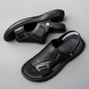 Sandália Vulcan™ Masculina em Couro Genuíno – Conforto Absoluto, Estilo Marcante e Praticidade para Todos os Momentos