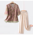 Conjunto Suzana de Camisa Floral + Calça Pantalona / Você Mulher Florescendo em Estilo e Elegância!