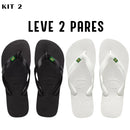 Kit Dois Pares Chinelo Havanias Masculino Feminino Original Da Bnadeirinha Unissex Sandalia De Dedo