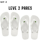 Kit Dois Pares Chinelo Havanias Masculino Feminino Original Da Bnadeirinha Unissex Sandalia De Dedo